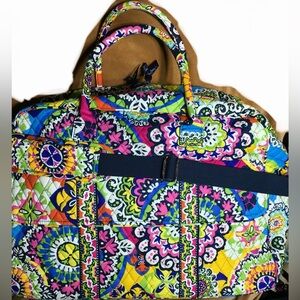 Vera Bradley Large Duffel Weekender Carry On Travel bag Crossbody Floral Rio